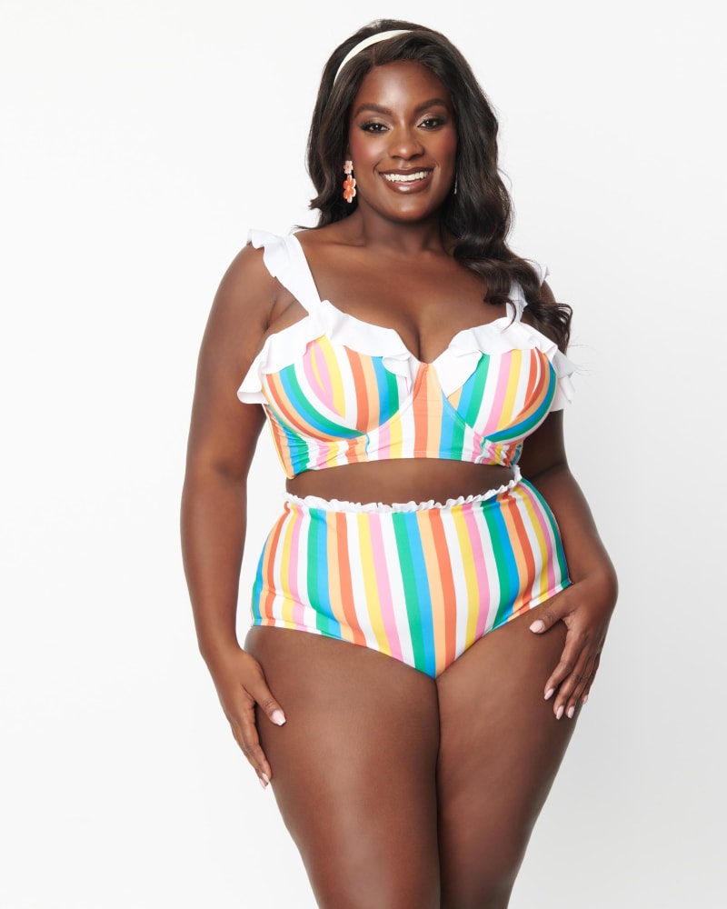 Rainbow plus size swimsuits on sale